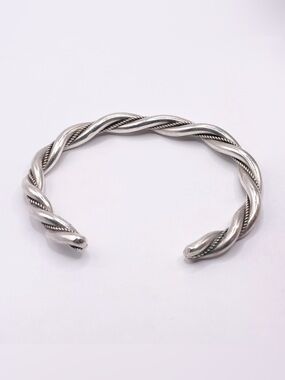 Vintage Twisted Rope Sterling Silver Cuff Bracelet
